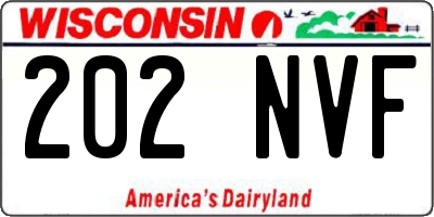 WI license plate 202NVF