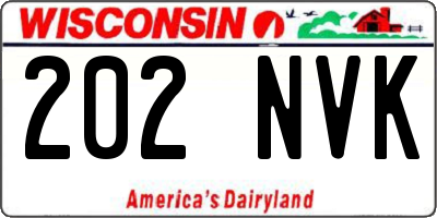 WI license plate 202NVK