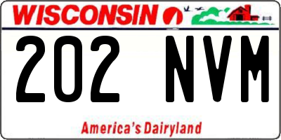 WI license plate 202NVM