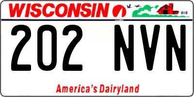 WI license plate 202NVN