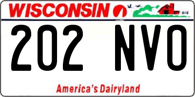 WI license plate 202NVO