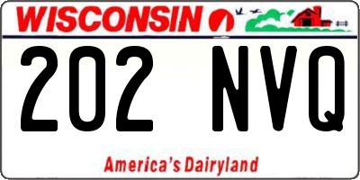 WI license plate 202NVQ