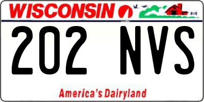 WI license plate 202NVS