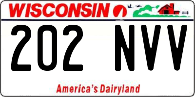 WI license plate 202NVV