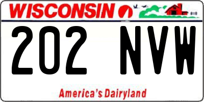 WI license plate 202NVW