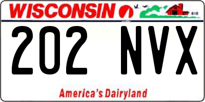 WI license plate 202NVX