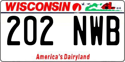 WI license plate 202NWB