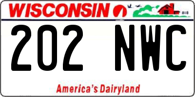 WI license plate 202NWC