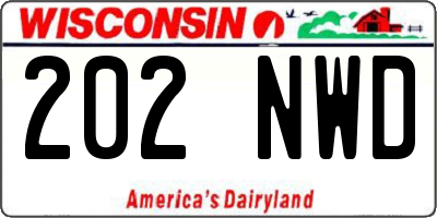 WI license plate 202NWD