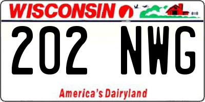 WI license plate 202NWG