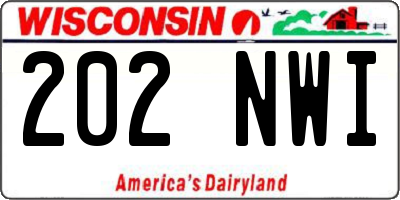 WI license plate 202NWI