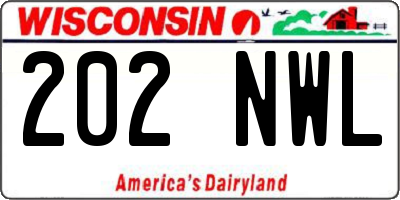 WI license plate 202NWL