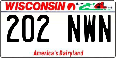 WI license plate 202NWN