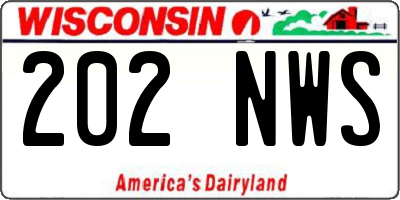 WI license plate 202NWS
