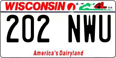 WI license plate 202NWU