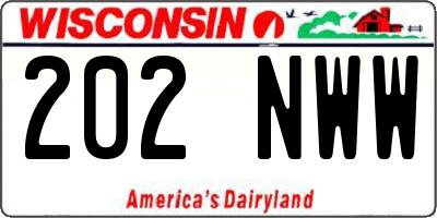 WI license plate 202NWW