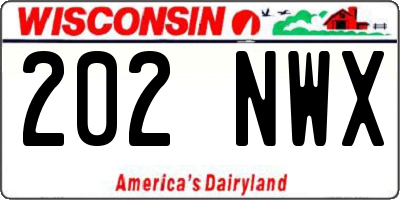 WI license plate 202NWX