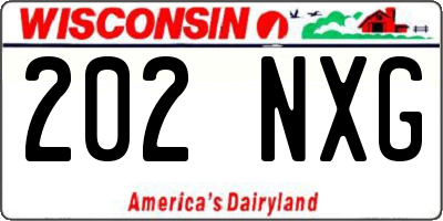 WI license plate 202NXG