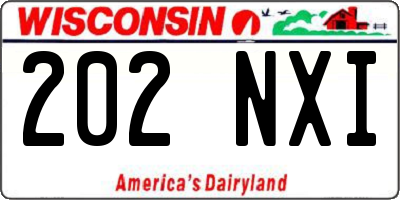 WI license plate 202NXI