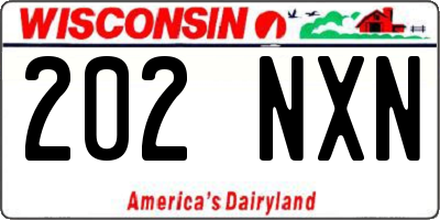 WI license plate 202NXN