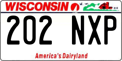 WI license plate 202NXP