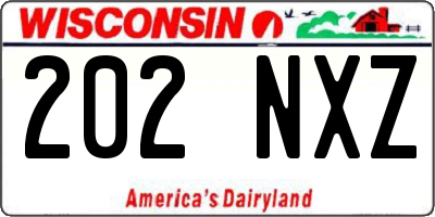 WI license plate 202NXZ