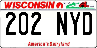 WI license plate 202NYD