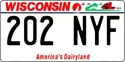 WI license plate 202NYF