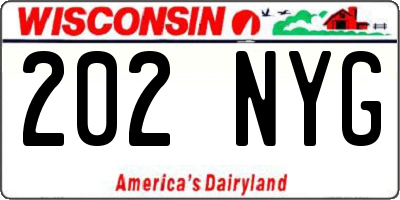 WI license plate 202NYG