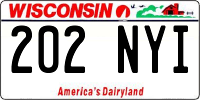 WI license plate 202NYI