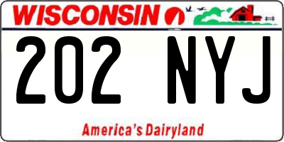 WI license plate 202NYJ
