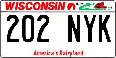 WI license plate 202NYK