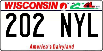 WI license plate 202NYL