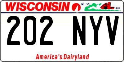 WI license plate 202NYV