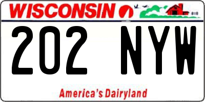 WI license plate 202NYW