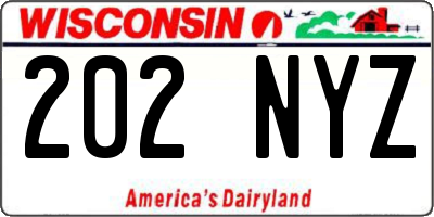 WI license plate 202NYZ