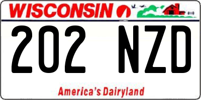 WI license plate 202NZD