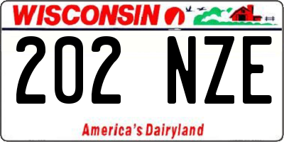 WI license plate 202NZE