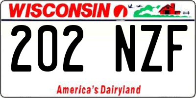 WI license plate 202NZF