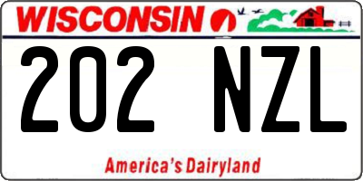 WI license plate 202NZL