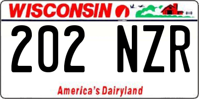 WI license plate 202NZR