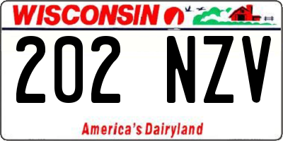 WI license plate 202NZV