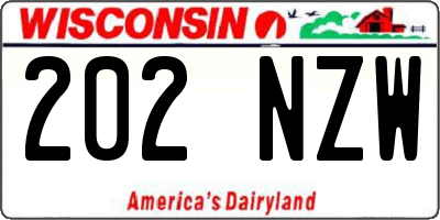 WI license plate 202NZW