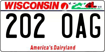 WI license plate 202OAG