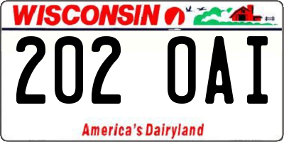 WI license plate 202OAI
