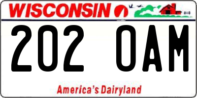 WI license plate 202OAM