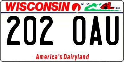WI license plate 202OAU