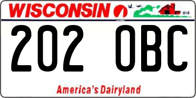 WI license plate 202OBC