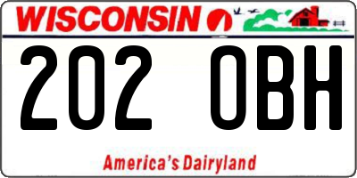 WI license plate 202OBH