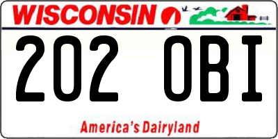WI license plate 202OBI